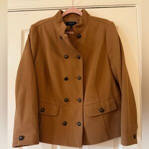 Talbots Double-Breasted Tan Peacoat/Blazer Jacket - 16W